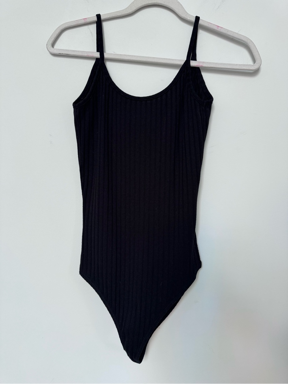 Zara Black Ribbed Low Back Cami Bodysuit